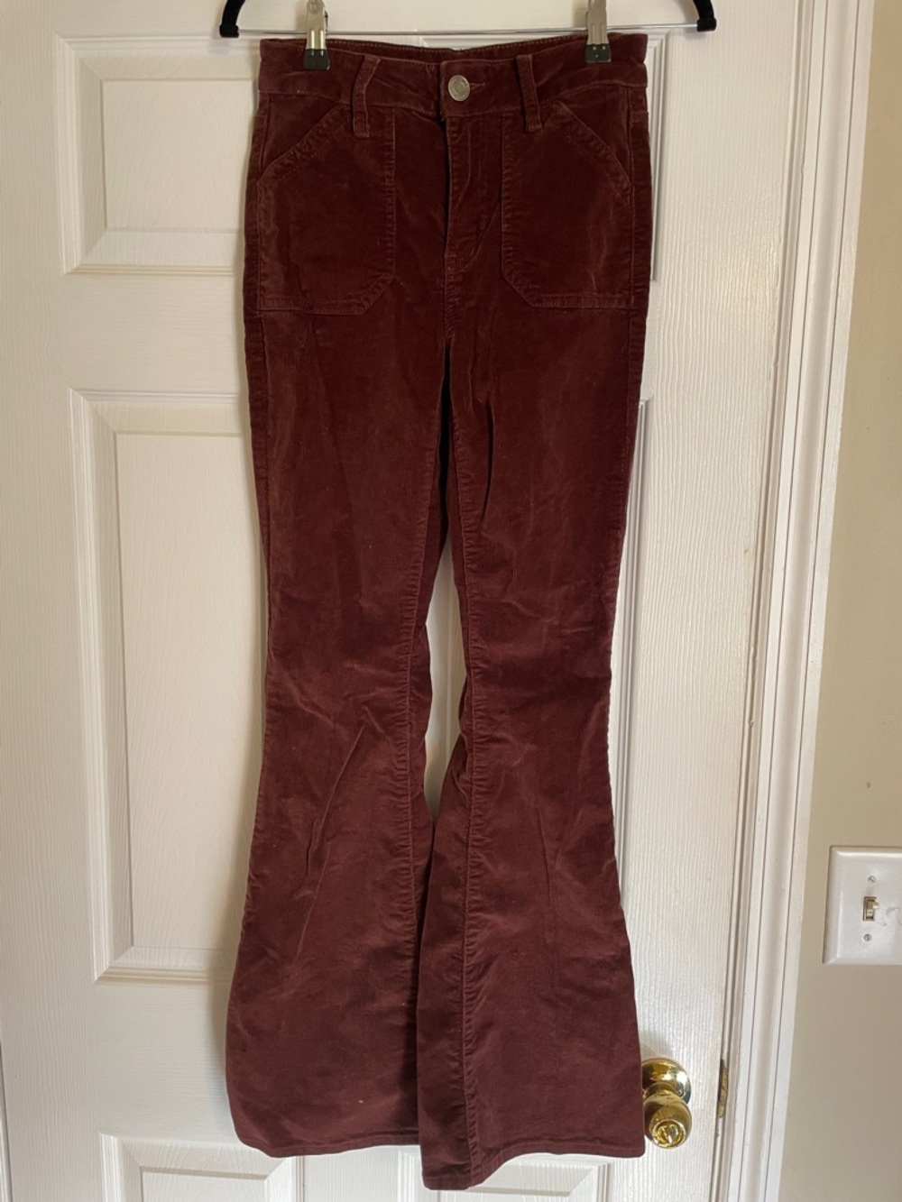SO Women's Boot Cut Corduroy Pants in Deep Brown